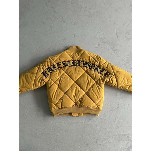 Новая куртка-бомбер Olde English, хлопковая куртка в клетку с желтыми бриллиантами, модная брендовая куртка