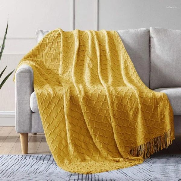 Decken Inyahome Home Chunky Strickwurf Wurf Decke super weich warm gemütlich dekorativ strukturiert für Stuhl Couch Bett Sofa Wohnzimmer