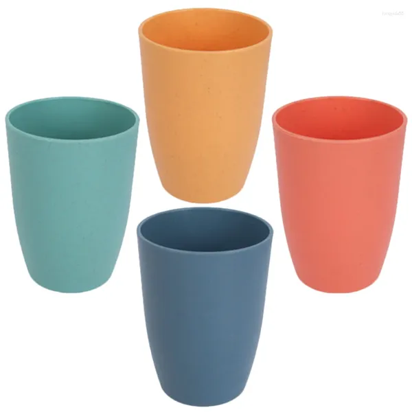 Canecas 4 pcs copos de plástico para bebidas bucal casa banheiro bebendo óculos escova de dentes