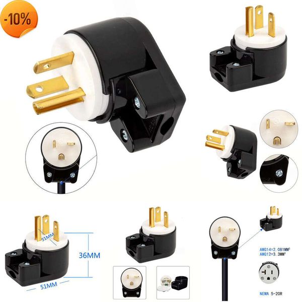 2024 Andere Haushaltsgeräte 1 Stück 5–20 P US-Generatorstecker 90-Grad-Winkel 360 Grad drehbarer Stecker 20 A 125 V Stromanschluss Steckeradapter Elektrische Stecker