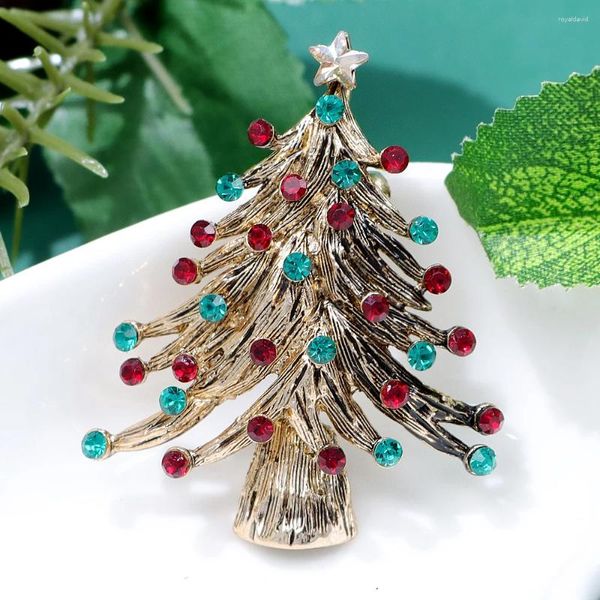 Broschen CINDY XIANG Strass Vintage Weihnachtsbaum Brosche