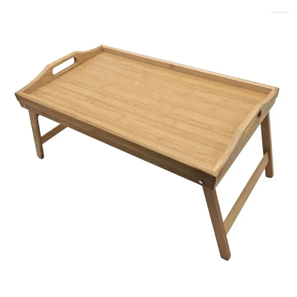 Teetabletts Bambus Frühstücksteller mit Füßen faltbar Esszimmer Haushalt Aufbewahrungsgriff Großhandel Nanzhu Tablett Holz