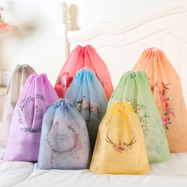 Depolama Çantaları 10 PCS Drawstring Organizasyon Torba Su Geçirmez İç Çamaşırı Küçük Taze Seyahat Bagaj Plastik Giysiler Ayakkabı Paket Cep