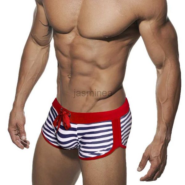 Roupa de banho masculina sexy listrado biquíni maiô homem troncos de natação para homens deslizamento roupa de banho cuecas jessborn beachwear maiô shorts 24327