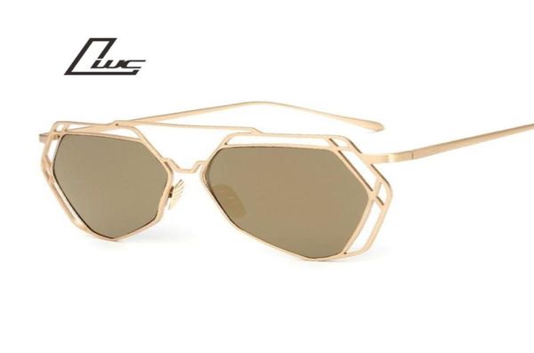 Sonnenbrille Marke Designer 2021 Big Mirror Frauen Hexagon Liebhaber Hippie Damen UV400 Pilot Rose Gold Sonnenbrille8723889