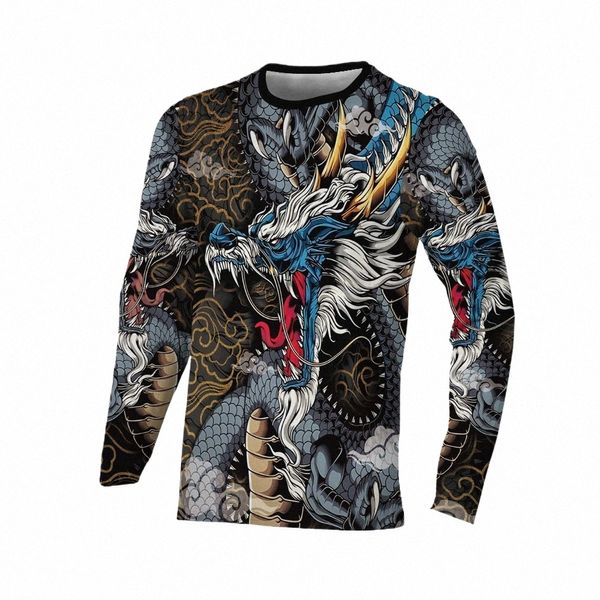 LG Sleeve Men's Auspicious Clouds Tee Crew Neck Roupas Populares Ano Novo Arraste Gráfico T-shirt Básico 3D Impresso Streetwear U9Pi #