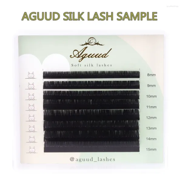 Cílios postiços AGUUD 8 linhas Qualidade Premium Volume Cílios Bandeja Venda Extensões de Amostra Individual 8-15mm Mix Lash Extension