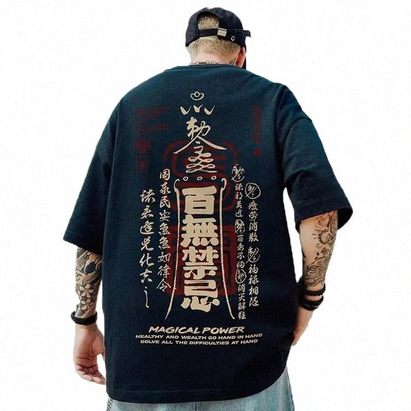 fi T-shirts para homens 3d estilo chinês texto impressão rua Harajuku Top T-shirt de grandes dimensões diário casual moletom de manga curta m6ED #