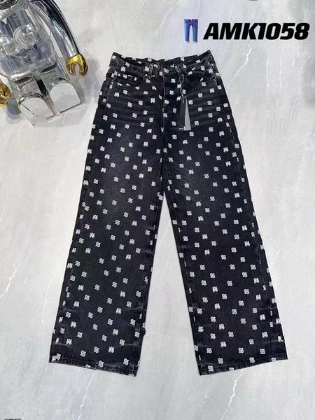 2024 New Amrs designer Jeans da uomo jeans viola ksubi jeans High Street Hole Star Patch da donna stella ricamo denim jeans stretch pantaloni slim fit veri jeans