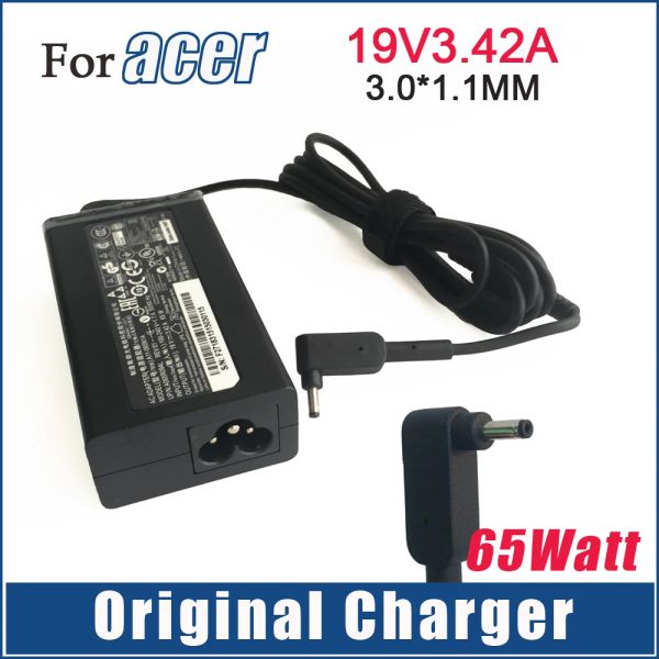 Adaptador 19V 3.42A 65W A11065N1A Laptop Adaptador AC Carregador para Acer Iconia W700 W700P W710 Aspire S5 S7 P3 C720 C720P Swift 3 SF31453G