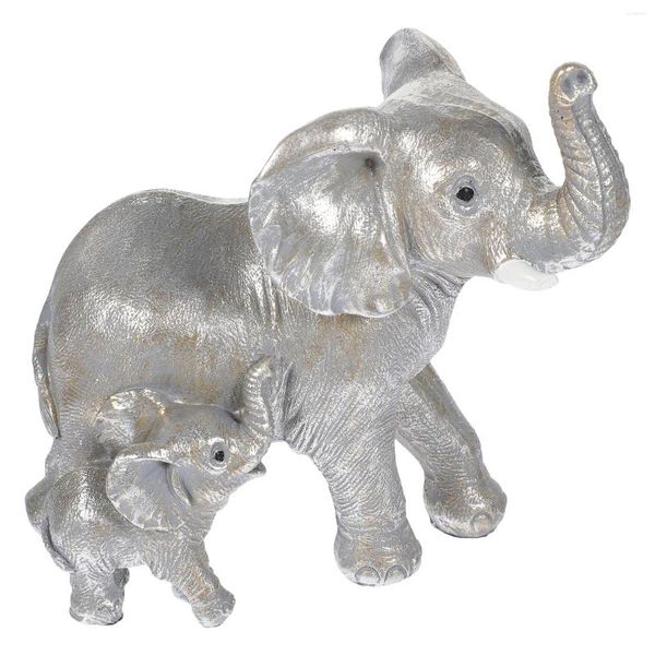 Figurine decorative Decorazioni per ufficio Ornamenti in resina Desktop Elefante Casa Animali Opere d'arte Tavolo Soggiorno