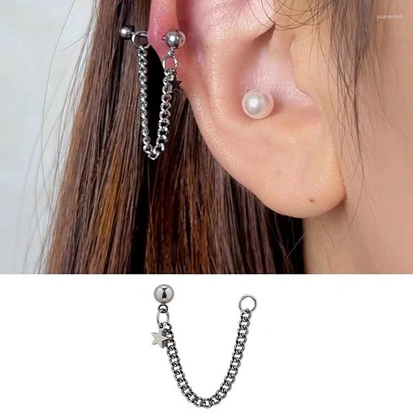 Ohrstecker 16g 20g Ohrkette Ohrringe Knorpel Ohrläppchen Mujer Edelstahl Piercings Koreanische Sternohrringe Ohrstecker Zubehör