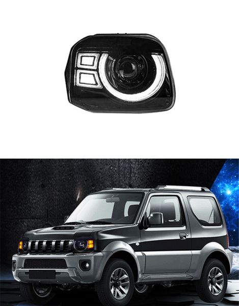 Scheinwerfer für Suzuki Jimny, LED-Tagfahrlicht, 2007–2017, Blinker, Fernlicht, Autolinse