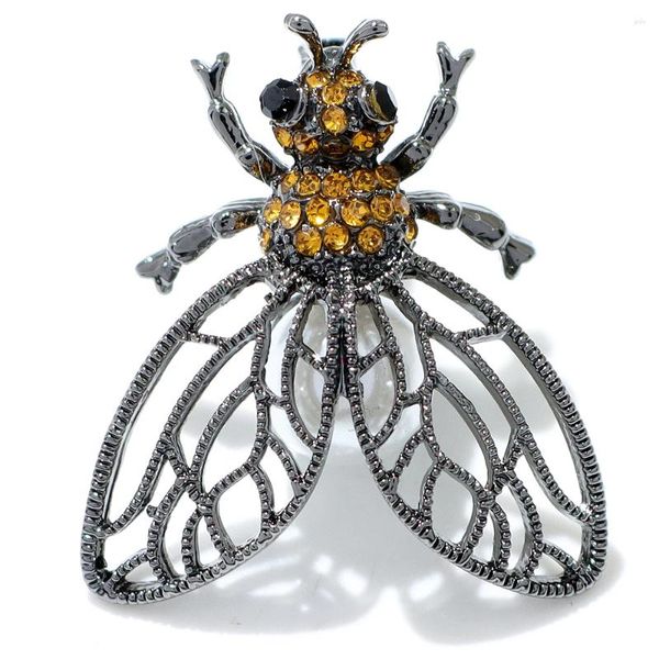 Broschen CINDY XIANG Strass-Brosche mit kleiner Biene, modische Insektennadel, 2 Farben erhältlich, niedliches Design, Schmuck, Winter-Accessoires