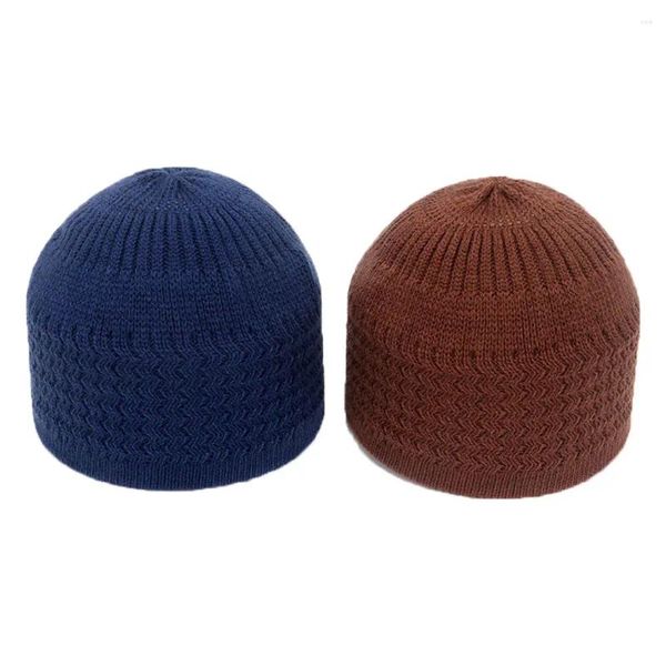 Berretti per le donne Inverno da uomo Avvolgere Kippah Homme Cappello Islamico Ramadan Berretti a maglia Cappelli di preghiera musulmana Beanie