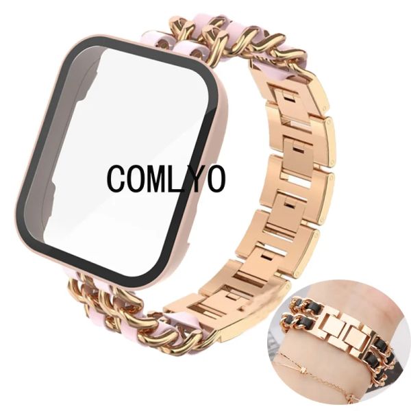 Zubehör Fit für Xiaomi Redmi Uhr 3 Active lite Fall Schutzhülle Abdeckung Strap Band Edelstahl Gürtel Frauen Dame Gürtel