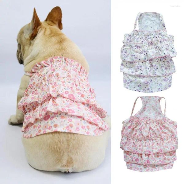 Abbigliamento per cani Gonna Strati Orlo Confortevole Morbido E alta elasticità Sling Dress-up Pullover Abiti estivi a due gambe per esterni