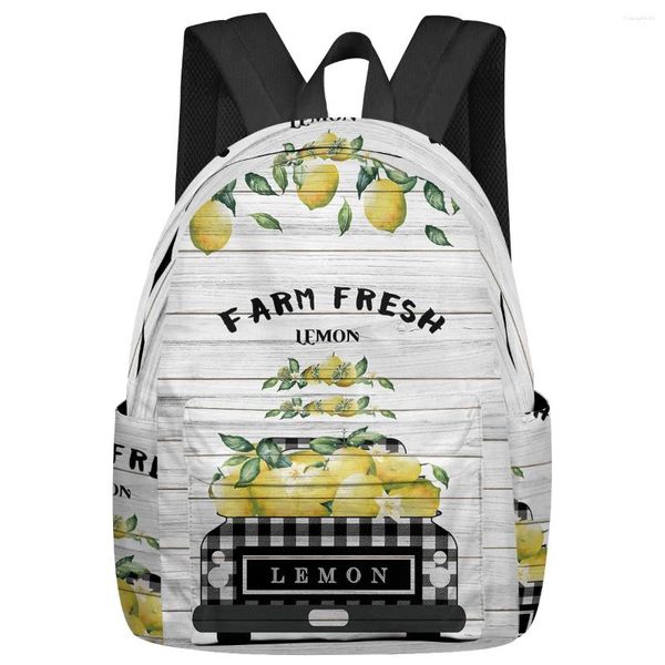 Рюкзак Lemon Truck, деревянная доска, текстура, женские и мужские рюкзаки, водонепроницаемые школьные сумки для студентов, мальчиков и девочек, сумки для ноутбуков Mochilas