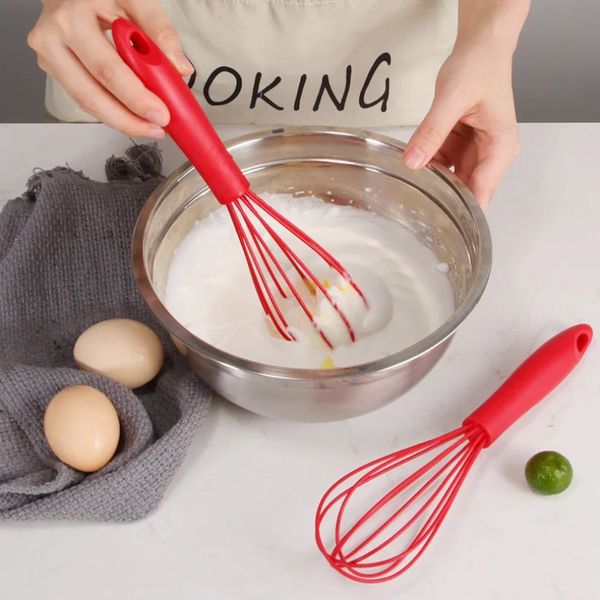 Utensili per uova manuali da 26 cm Miscelatore Palloncino in silicone Frusta Crema di latte Ugello Utensili da cucina per frullare mescolando