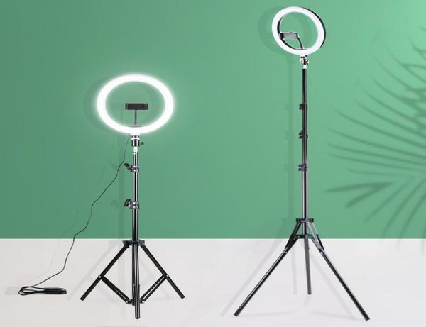 Lampada ad anello LED dimmerabile da 26 cm Lampada ad anello per selfie Po Studio con supporto Illuminazione fotografica per YouTube Video5852448