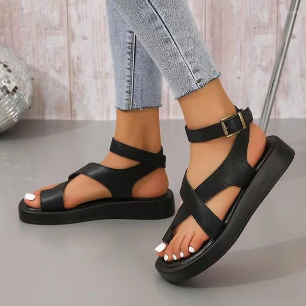 Kleidschuhe, bequeme Sandalen für Damen, Sommer, lässig, offene Zehen, Flip-Flop-Sandale, Damenmode, dicke Sohle, Strandschuhe, Alias