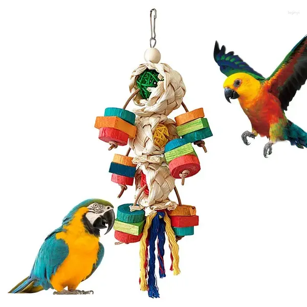 Другие товары для птиц, игрушки для попугаев, натуральное дерево, красочные какаду, жевательная игрушка Super Creations, декоративная подвесная игрушка Conure