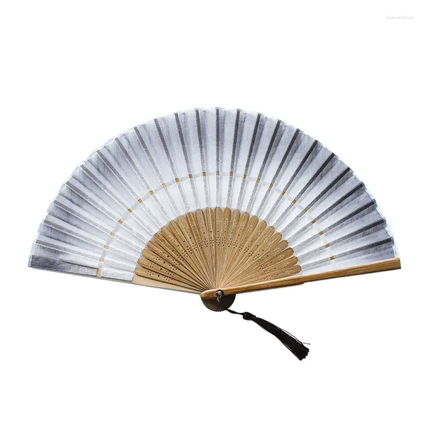 Estatuetas decorativas ventilador clássico chinês 21cm verão feminino presente fãs tecido de algodão cor gradiente dobrável festa abanicos para boda