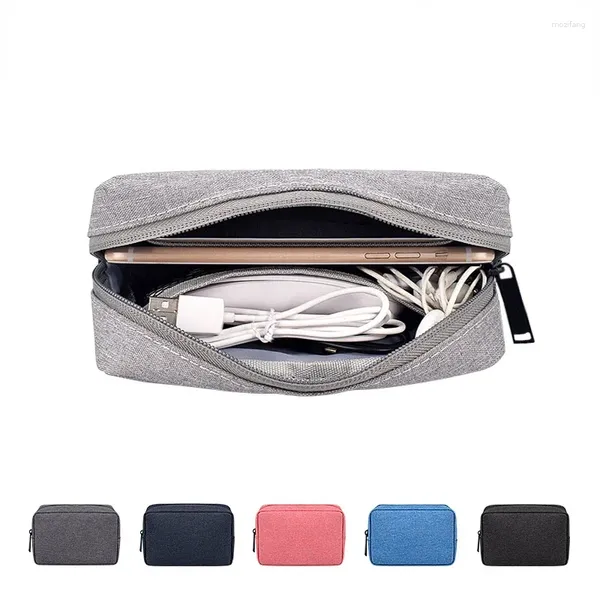 Sacos de armazenamento Cinza Saco Digital USB Organizador de Cabo de Dados Fone de Ouvido Caneta Power Bank Kit de Viagem Bolsa Acessórios Eletrônicos