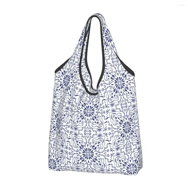 Borse portaoggetti Riciclo Borsa per la spesa con motivo floreale messicano Borsa per la spesa Borsa da donna Borsa per la spesa portatile con fiori astratti