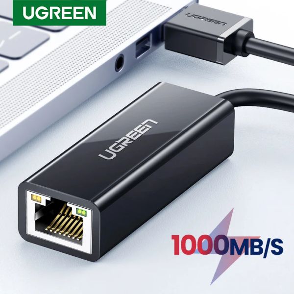 Schede UGREEN Adattatore Ethernet USB 3.0 Scheda di rete USB 2.0 a Lan RJ45 per Windows 10 Xiaomi Mi TV Box 3/S Nintend Switch Ethernet USB