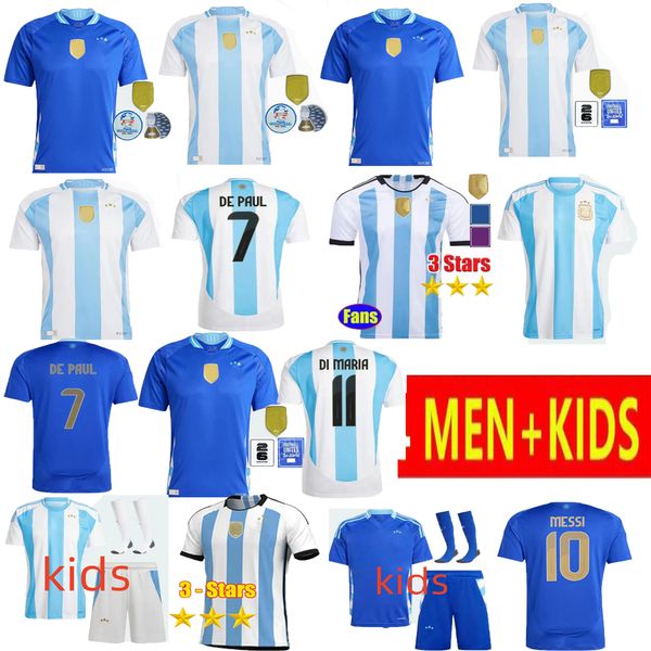 Maglie da calcio argentine classiche blu confortevoli MESSIS Otamendi DE PAUL Squadra nazionale Copa DYBALA MARTINEZ KUN AGUERO Maglie da calcio Maradona 24 25 Kit da uomo