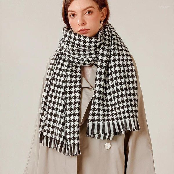 Sciarpe Mille Plaid Sciarpa di Pashmina Inverno Donna Caldo Sof Grande Altezza Marca Luxe Nappa Foulard femminile Sciarpe Avvolgere