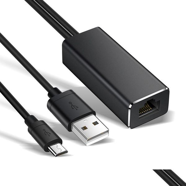 Netzwerkkabelanschlüsse Micro USB 2.0 auf RJ45 Ethernet-Adapter 10/100 Mbit/s-Karte für Fire TV Stick Home Mini/Chromecast Tra Drop Deliver Ot3Kh