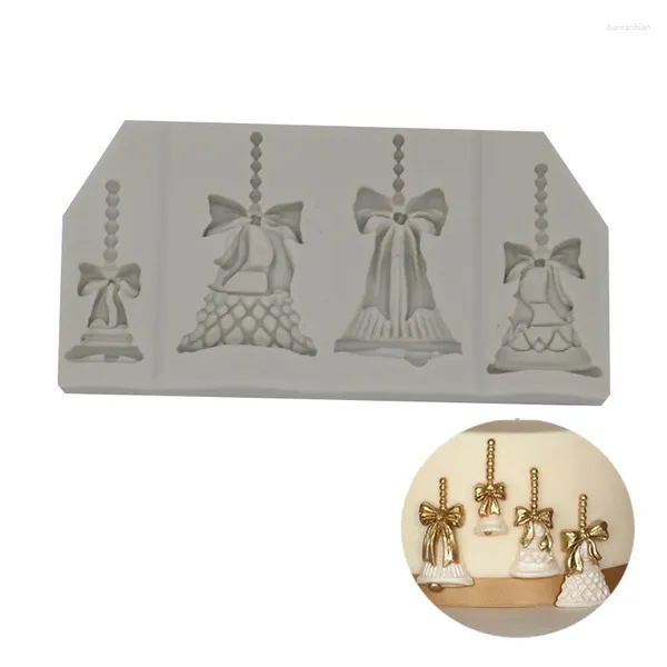 Stampi da forno Piccoli campanelli di Natale Stampi per dolci Stampo per fondente in silicone Stampo per cioccolato Strumenti di decorazione fai-da-te