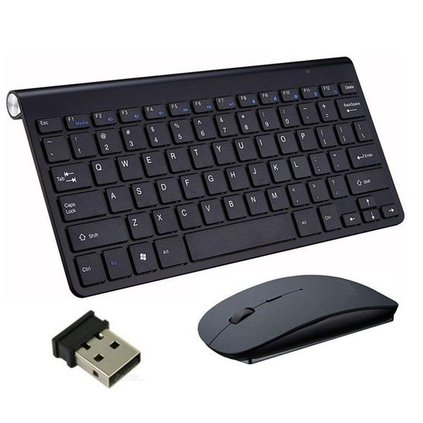 Tastatur-Maus-Kombinationen, kabellos, 2,4 GHz, Tra Slim, Fl-Größe, wiederaufladbar und für Laptop, Notebook, Computer, Drop-Delivery, Computer, Netzwerk in Ottiq