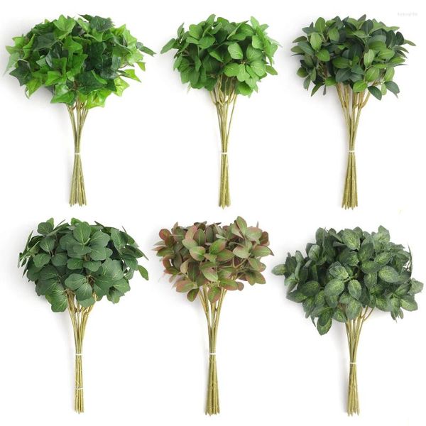 Flores decorativas 10 pçs buquê de plantas artificiais falso para decoração de casa jardim casamento decoração ao ar livre arranjo de flores