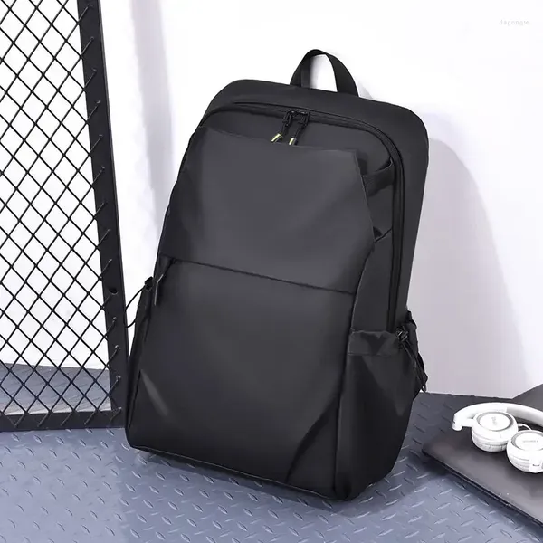 Mochila masculina preta oxford repelente de água multifuncional laptop de 15,6 polegadas bolsas escolares universitárias