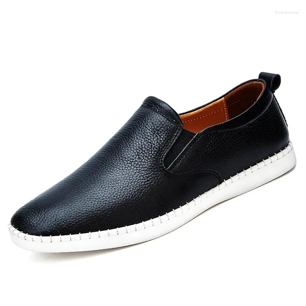 Scarpe casual FL JUMPMORE Uomo di grandi dimensioni Slip On in vera pelle Mocassini veri neri Mocassini da uomo Designer italiano