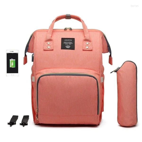 Schultaschen LEQUEEN Windel USB Mama Mutterschaft Windel Große Baby Wasserdichte Reiserucksäcke Designer Stillen Für Pflege