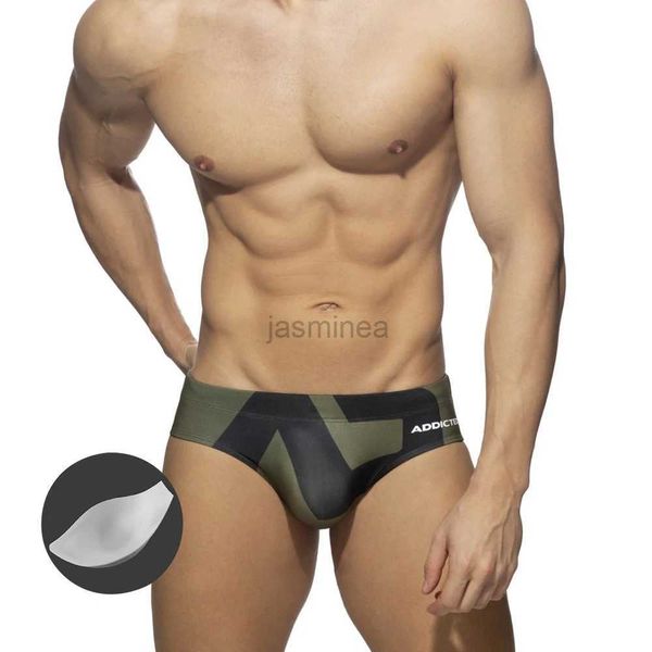 Herren-Badebekleidung, neue Herren-Badehose mit niedrigem Bund und Push-Pad, europäische amerikanische Mode, Surf-Bikinis, Sommer, heiße Quelle, Strand, Schwimmen, schnell trocknend, 24327