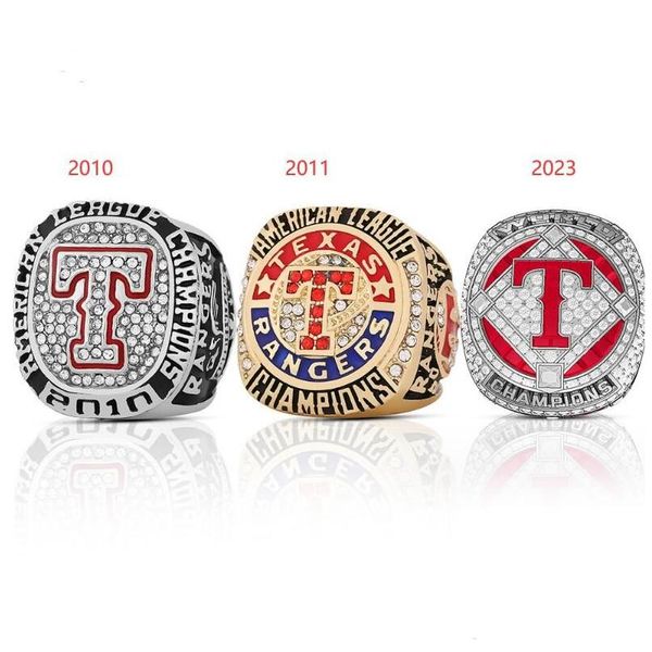 Com pedras laterais 2010 2011 2023 Baseball Rangers Seager Team Champions Championship Ring Caixa de exibição de madeira Lembrança Homens Fan Gift Dro Dh1Yl