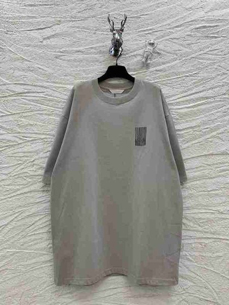 Designer de alta versão Chaojia B código de barras camiseta de manga curta com tecelagem fixa e processo de tingimento de tecido condição de lavagem a mesma manga curta TPF0