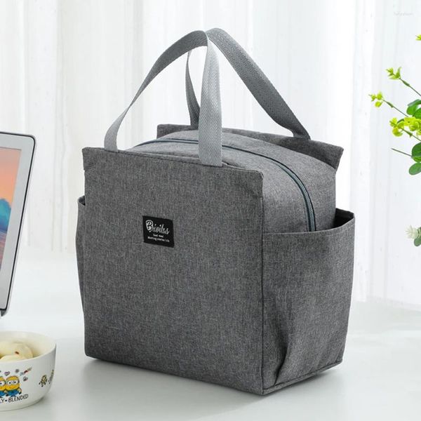 Aufbewahrungstaschen Wasserdichte Oxford-Thermal-Lunch-Tasche Große Kapazität Aluminiumfolie Tragbarer Kühler für Frauen Box Picknick-Lebensmittel