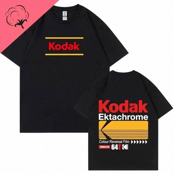 T-shirt da uomo coreana Fi Kodak Stampa Streetwear MDE Camera Film T-shirt da uomo oversize Tshirt Donna Tee Tops T2Og #