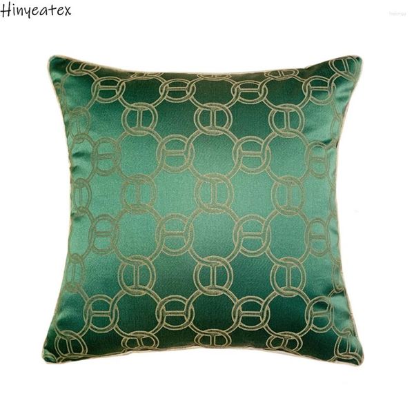 Cuscino Geometria Cerchio Catene Intrecciate Moda Verde Custodia Divano Sedia Regalo Copertura decorativa per la casa 45x45 cm Vendita al pezzo