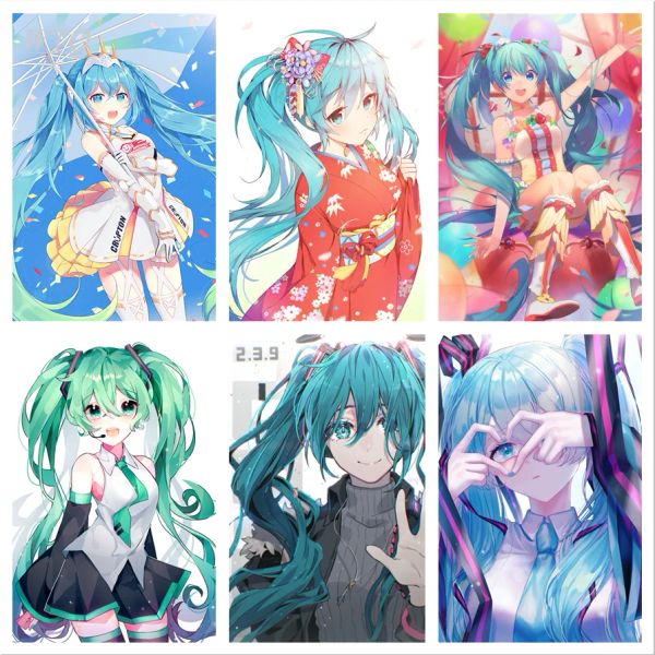 Número 80x100cm Pintura a óleo por números Kits Anime Idol Singer Miku Pictures Paint By Numbers on Canvas for Adults Home Decor