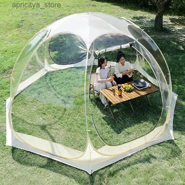 Tendas e abrigos Tenda esférica portátil barraca de acampamento transparente 4-8 pessoas tenda cúpula estrela janela panorâmica de 360 ​​graus fora da sala de sol tenda24327