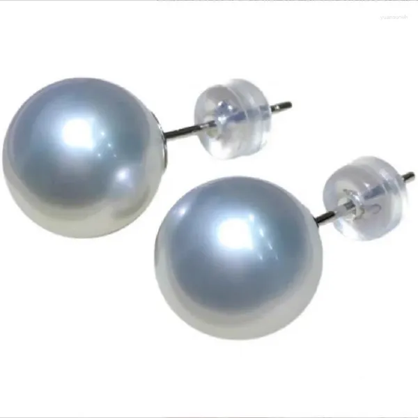 Ohrstecker, elegant, weiß, für Damen, 13–14 mm, Seeperle, modische Damen-Hochzeitsschmuck-Geschenke