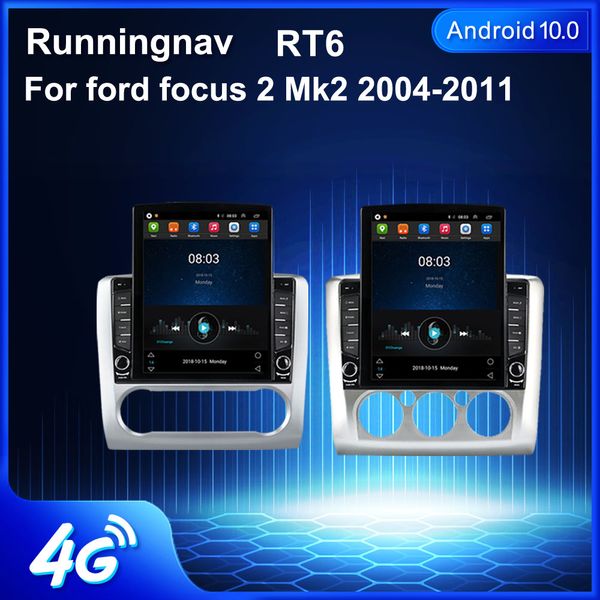 9,7-дюймовый новый Android для ford focus 2 Mk2 2004-2011 Tesla Type Автомобильный DVD-радио Мультимедийный видеоплеер Навигация GPS RDS Без DVD CarPlay Android Auto