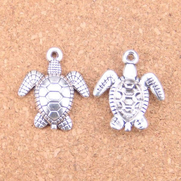 33 pçs antigo prata bronze banhado tartaruga mar encantos pingente diy colar pulseira descobertas 26 23mm332t